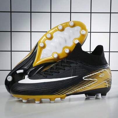 New Men's Football/Soccer Shoes Recommended For School, Match, Training, High-Top, Long Studs, Anti-Slip, Suitable For Adults And Women