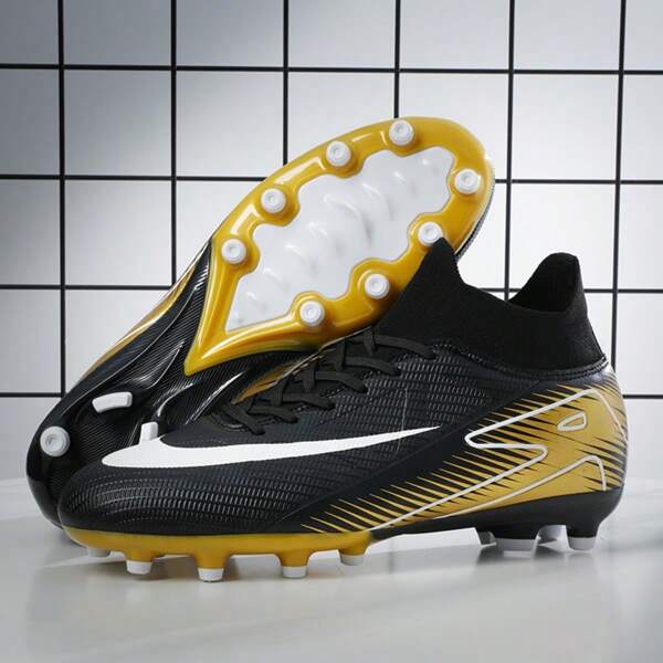 New Men's Football/Soccer Shoes Recommended For School, Match, Training, High-Top, Long Studs, Anti-Slip, Suitable For Adults And Women