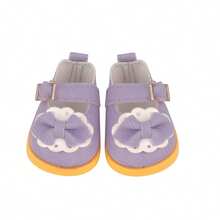 MSYO 1双14英寸美国娃娃鞋，可爱毛绒蝴蝶结皮鞋，时尚百搭公主休闲鞋，娃娃配件，适合作为小女孩的生日/节日/万圣节礼物 - 彩色 - 查看 3