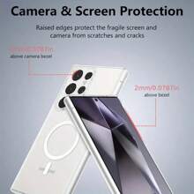 Funda de teléfono magnética Magsafe para Galaxy S25 Ultra, S24 Ultra, S23 Ultra, S22 Plus, S21 FE, Galaxy A16, A56, A15, A55, A14, A54, de acrílico transparente, delgada, resistente al agua, a los golpes y a los arañazos