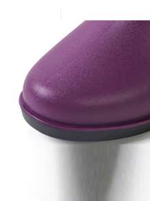 女士中筒雨靴，防水鞋，带保暖衬里，防滑软底半筒水靴 - 紫色 - 查看 5