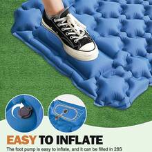 Sleeping Pad - Ultralight Inflatable Sleeping Mat With Built-In Foot Pump, Durable Compact Waterproof Camping Air Mattress For Camping, Backpacking, Hiking, Tent Trap Traveling - Blue - View 4