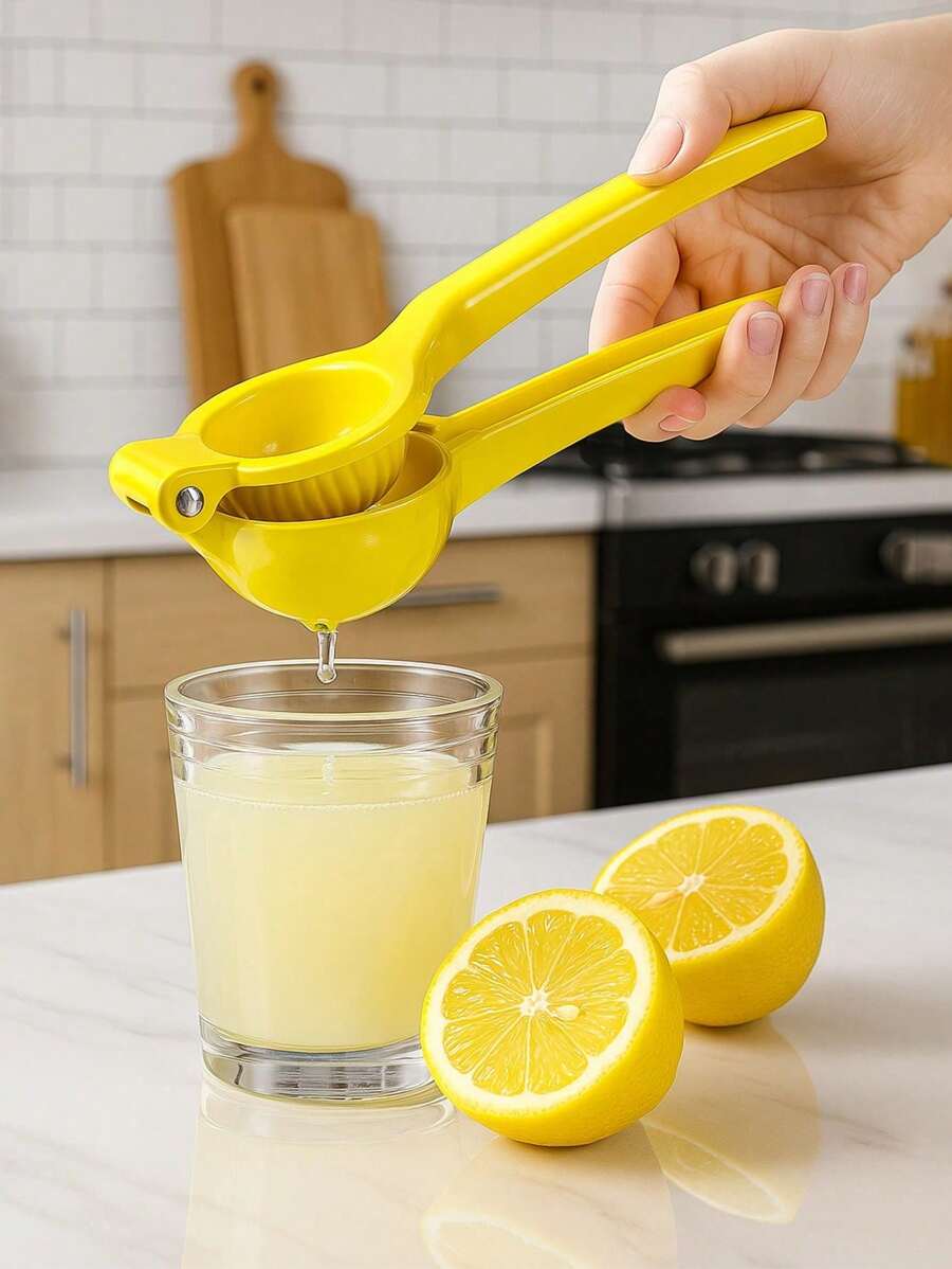 Espremedor de frutas cítricas multifuncional de alumínio portátil de 1 peça - Espremedor de limão manual eficiente com design fácil de espremer, alça antiderrapante, espremedor de frutas cítricas sem esforço, sem necessidade de eletricidade e armazenamento de cozinha que economiza espaço - utensílios de cozinha essenciais para amantes de sucos frescos