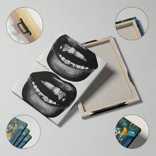 1pc Luxury Fashion Grillz Lips Wall Art Picture I Choose Me Quote Prints Canvas Paintings Cool Aesthetic Posters Hip Hop Street Style Decor For Bedroom, Living Room, Dorm Or Girly Room Decor Gift For Her Unframed Or Framed