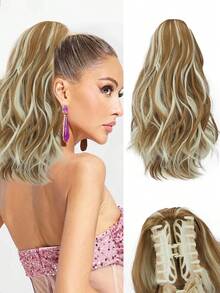 Ponytail Extension - Clip In Ponytail Hair Extensions, Curly Wavy Pony Tails Hair Extensions, Synthetic Claw Clip Ponytail Extension For Women ﻿ - Multicolor - View 15