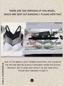 3pcs/Set Teenage Girls' Ribbed Comfortable Simple Style Bras, Suitable For 13-16 Years Old - Multicolor - View 6