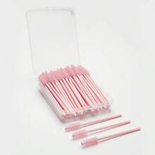 100pcs Crystal Solid Stem Eyelash Curler Brush, Eyelash Extension Makeup Tools Eyebrow Brush With Box - Multicolor - View 19