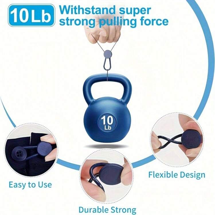 12个可调节腰围延长扣，适合1-1.4英寸腰围扩展，男女通用，卡其色/蓝色/黑色可选 - 彩色 - 查看 2