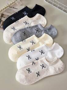 10 双女士可爱蝴蝶结简约船袜隐形袜适合春夏季