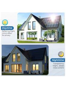 单向透视隐私窗膜，100% 防紫外线，遮光隔热，保护隐私，防止偷窥，家用玻璃窗膜，适用于家庭、办公室、厨房及其他房间装饰，墙贴 - 銀色 - 查看 6