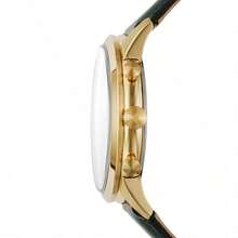 Fossil 男式石英皮革三针手表不锈钢表壳/防刮玻璃 FS5437/FS5599 - 綠色 - 查看 3