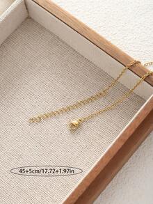 1pc Stainless Steel Starfish Necklace, Ocean Style, Suitable For Women, Can Be Worn For Vacation, Gift Or Daily Use - Yellow Gold - View 4