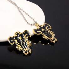 1 mặt dây chuyền hình cỏ bốn lá đen Anime, logo bò đen Asta năm lá, dây chuyền xương đòn quyến rũ, trang sức cá nhân hóa - Nhiều màu - Xem 2