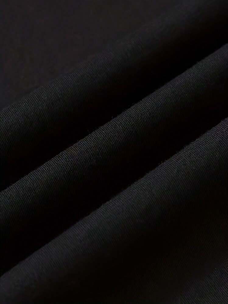 SU ER Men's Fashionable Printed Loose Short Sleeve T-Shirt | Exquisite Design | Summer Essential | Easy To Match, Showcasing Your Style - Black - View 5