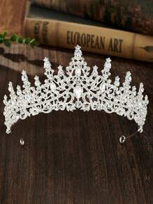 Set de bijuterii elegante și luxoase cu colier și cercei cu coroană, 4/3 buc., potrivit pentru spectacole, nunți cu flori, petreceri de prințesă, ceremonii de premiere, prezentări de modă și alte ocazii, set de bijuterii decorative și accesorii de păr pentru copii, în stil regal la modă.