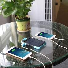 Dual USB Solar Power Bank, For Android, Type-C Input, Brings Strong Light, Suitable For Night Travel, Suitable For Charging All Mobile Phones. - 多色 - 查看 6