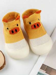 婴儿男女童防滑室内学步袜透气保暖弹力袜鞋底保护脚趾户外袜