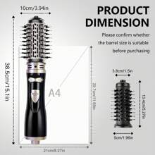 2 en 1 Boucleur de cheveux rotatif et peigne, Sèche-cheveux et coiffeur électrique 2 en 1, 1000W Sèche-cheveux avec revêtement en céramique, conception ergonomique avec tête de brosse de rechange et combo bouclage pour tous types de cheveux, outil de coiffure moelleux, cadeaux de rentrée scolaire