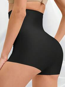 1/2/3Pcs High-Waist Seamless Shaping Shorts For Women - Tummy Control, Butt Lifting, Anti-Chafing Safety Pants, Soft Wear, Plastic Waist, Elegant Design, Lifestyle Apparel, Stylish Shapewear, Snug Fit Shapewear - màu đen - Xem 5