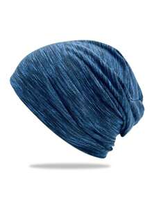 1pc Pile Cap Men's Korean Version Versatile Sports Cycling Knitted Yarn Pullover Hat Baotou Confinement Hat Solid Color Knitted Hat Four Season Breathable Pullover Hat Outdoor Leisure Pullover Hat Men's Breathable Pile Cap Sweat Absorbing Sports Pullover Hat