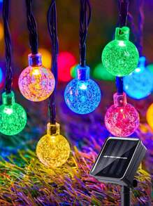 Outdoor Solar Crystal String Lights – 10/20/50/100 LED, Waterproof Solar-Powered Decorative Lights For Garden, Lawn, Patio, Courtyard, Spring, Summer & Holiday Decor (Christmas, Valentine's Day, Mother's Day)