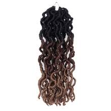 18/24 Inch Goddess Faux Locs Crochet Hair 1/6 Packs/Lot Soft Locs Wavy Crochet Braids Dreadlocks 3 Tone Curly Wavy Twist Braiding Hair Extensions African Roots Braid - Multicolor - View 13