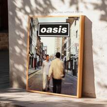 1pc Canvas Wall Art Poster Inspired By The Oasis Album, Features Bright Colors Like Sky Blue, Ginger Yellow, Mixed Shades, White, Pink, And Black. It'S An Decor Piece Perfect For Music Lovers In Living Rooms And Bedrooms.Canvas Wall Art,Posters For Room,Home Decor,Room Decor Aesthetic,Room Decoration Stuff.Optional Frame - 1pc - View 10
