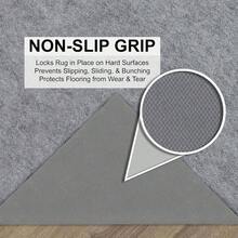 2x 8 1/8 Low Profile Non  Rug Pad Felt+ Rubber Pper, Great For Igh Traffic Areas - Safe For All Floors, Grey - 2'+x+8'1"+(Rectangular) - View 2