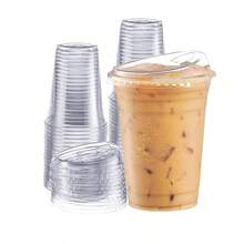 FookmeKag 100 Set Clear Plastic Cups, 12/16/20/24 OZ Disposable Iced Coffee Cups , Smoothie Cups, PET Crystal Party Cups, Cold Beverages Drinking Cups For Thanksgiving, Halloween, Christmas - dung tích - Xem 6