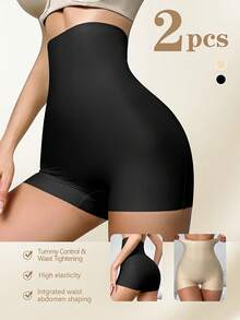 1/2/3Pcs High-Waist Seamless Shaping Shorts For Women - Tummy Control, Butt Lifting, Anti-Chafing Safety Pants, Soft Wear, Plastic Waist, Elegant Design, Lifestyle Apparel, Stylish Shapewear, Snug Fit Shapewear - 彩色 - 查看 6