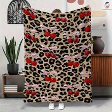 Colorful Leopard Print Blanket, Warm & Versatile For , Adds A Modern Touch To Your Home, Creating A Comfortable Bedroom Style.  Super Soft Flannel Printed  Blanket,As Birthday Gifts, Family, Wedding, Souvenir Blankets, Polyester Blankets Suitable For All Seasons, Washable, Machine Washable, Lightweight, Breathable, Comfortable, Warm, Unique, 280gsm For Him, Her Personalized Ideal Gifts For Her, Him, Family, Boyfriend, Girlfriend, Father, Family, Mother, Lover, Daughter, Son, Grandfather, Grandmother, Teacher,Doctor, Nurse,Friend, Classmate, Pet.Perfect Nap, Camping, Travel, Home, Daily Life, Office Decoration, Birthday, Anniversary, Valentine's Day, Thanksgiving, Graduation Season,Christmas, Halloween, Mother's Day, Father's Day, Wedding, New Year Gifts ,Sofa,Bed,Car,Bedroom,Living Room,Office,  Outdoor Camping, Beach,Wall Decoration - 多色10 - 查看 2