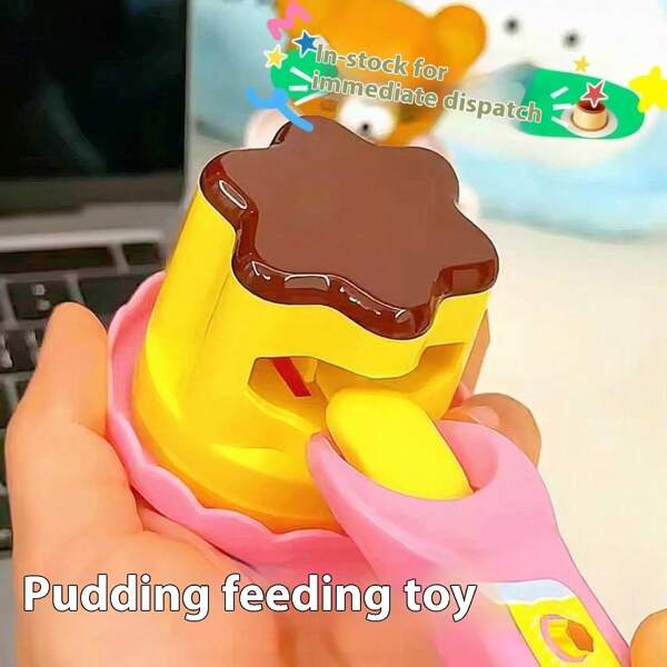 1 pieza Nuevo juguete de alimentación de pudín 2025, juguete de alimentación de gelatina viral explosivo para niñas, juego de simulación, adecuado para el Día del Niño, San Valentín, regalo de cumpleaños, regalo perfecto