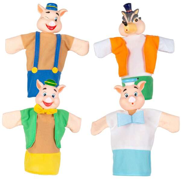 Color Baby O conjunto de fantoches Os Três Porquinhos com 4 fantoches de 25 cm, fantoches com personagens do conto clássico, materiais macios e seguros, para encenar histórias, brincar em grupo ou em família. ✅ Entrega em 24/48 horas para Espanha (península)