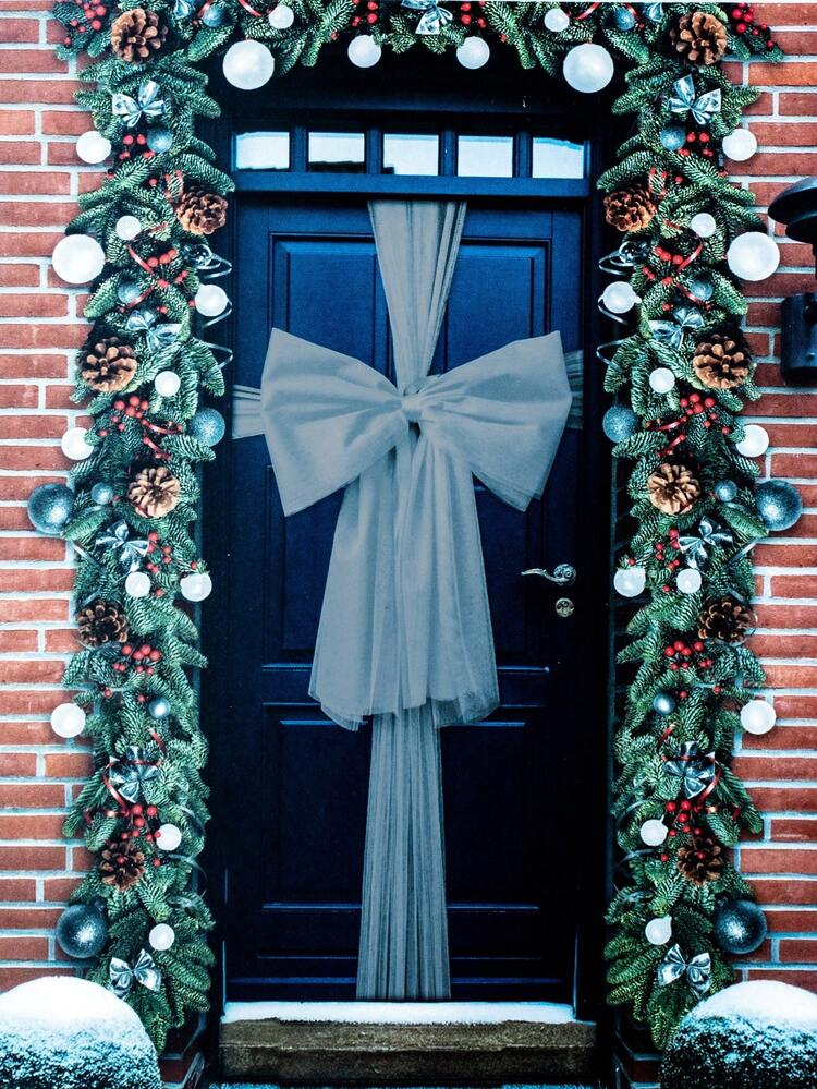 73*900cm Organza Red Bow Christmas Decoration, Multi-Color Ribbon Bow For Christmas, Wedding, New Year Holiday Decor, DIY Bowknot For Halloween, Christmas, National Day, Independence Day And Other Outdoor Events - Red - View 6