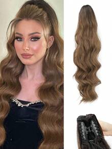 Ponytail Extension 22inch Long Curly Wavy Drawstring Ponytail Hair Breathable Hair Net Increase Comfort Made Of Synthetic Fiber Suitable For Women Daily Or Party Use