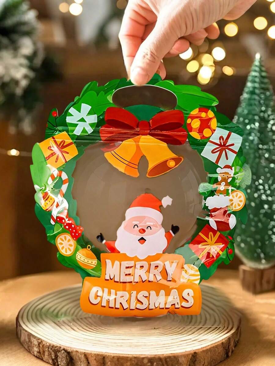 10 pezzi Sacchetti di Natale con zip, sacchetti regalo riutilizzabili, confezione di sacchetti regalo natalizi di forme speciali con manici per compleanni, matrimoni, feste di Natale, feste di Natale e regali per la classe