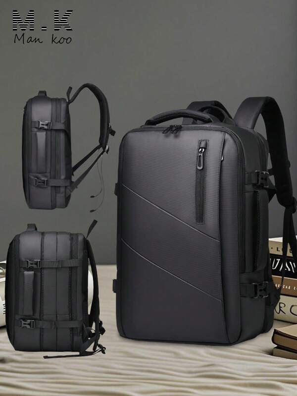 Business Expandable Large Capacity Backpack, Scratch-Resistant Durable Short-Trip Business Commute Laptop Bag, Dry-Wet Separation PU Water-Resistant Large Capacity Backpack, Travel Backpack (No USB Port)