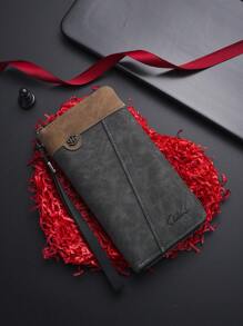 Men's Wallet, Fashion Large Capacity Multi-Card Slots Casual Phone Pouch Coin Purse Handbag Wristlet Wallet Gifts For Men Cowboy Christmas Gifts Vintage Black Purse Card Holder New Year Gift Valentine'S Day