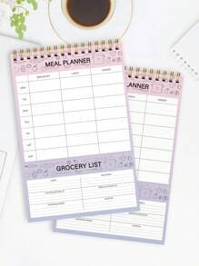 Trees 1pc A5 Size Minimalist Meal Planner,Weekly & Daily Meal Preparation Diary,Grocery List For Menu Planning,Great Tool For Healthy Lifestyle & Organized Meal Planning,School & Office Supplies,Back To School