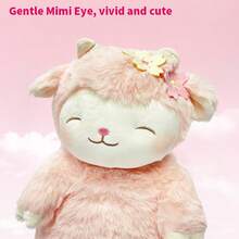MINISO 羊羊暖心系列 - 站立櫻花羊絨毛娃娃，柔軟如雲，暖白色，附舒適濾網，閉眼微笑，超級可愛。(1件) - 粉色 - 查看 4