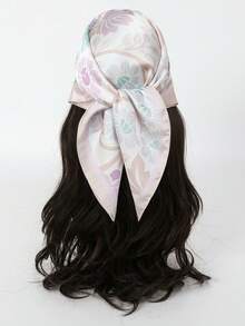 قطعة واحدة وشاح مربع مطبوع بسيط مقاس 70 سم، باندانا ربيعية جديدة للنساء، حزام خصر متعدد الاستخدامات، عصابة الرأس، رباط الرأس، وشاح عنق أنيق - متعدد الألوان - مشاهدة 1