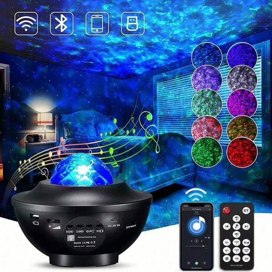 1pc Star Projector Galaxy Light Projector With Remote & Bluetooth ...