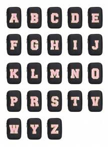 便携式 CCD 相机保护套，粉色字母 A-Z 毛巾刺绣，紧凑设计，防水材质，非常适合户外摄影爱好者和旅行者充电器盒，办公室必备数码包电缆相机包电子数据线整理器存储，钱包式移动电源盖旅行相机包，女士男士礼物，教师必备用品，防水轻便大容量便携式配件，适合暑假旅行，户外活动旅行必需品