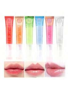 6-Piece Hydrating Clear Lip Gloss Set | With Vitamin E, Rosehip, Argan Oil, Mint & Aloe, Coconut Flavor, Transparent Plumping Lip Oil, Plant-Based Ingredients, Suitable For All Skin Types, Berry Tones IMAN OF NOBLE - 彩色 - 查看 3