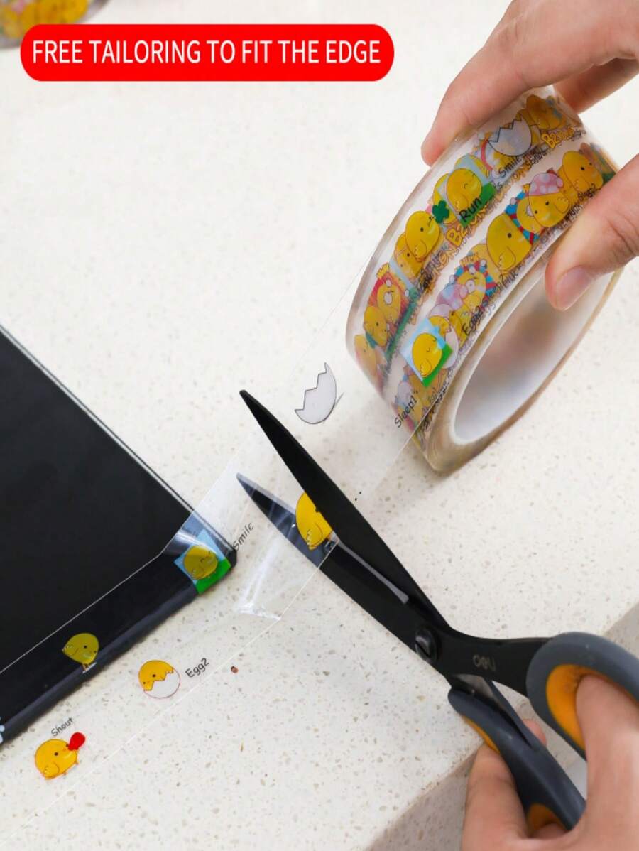 2 件装透明防水防霉印花填缝胶带，厨房灶台浴室墙角腰线缝隙贴纸，填缝胶带