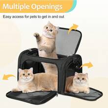 TSA-Approved Foldable Pet Backpack (Suitable For All Kinds Of Pets, Maximum Weight 15 Pounds) | Soft-Sided Travel Backpack, Suitable For Small/Medium-Sized Pets | 15.7 Inches X 10.2 Inches X 10.2 Inches - Suitable For Air Travel And Car Trips - màu đen - Xem 5