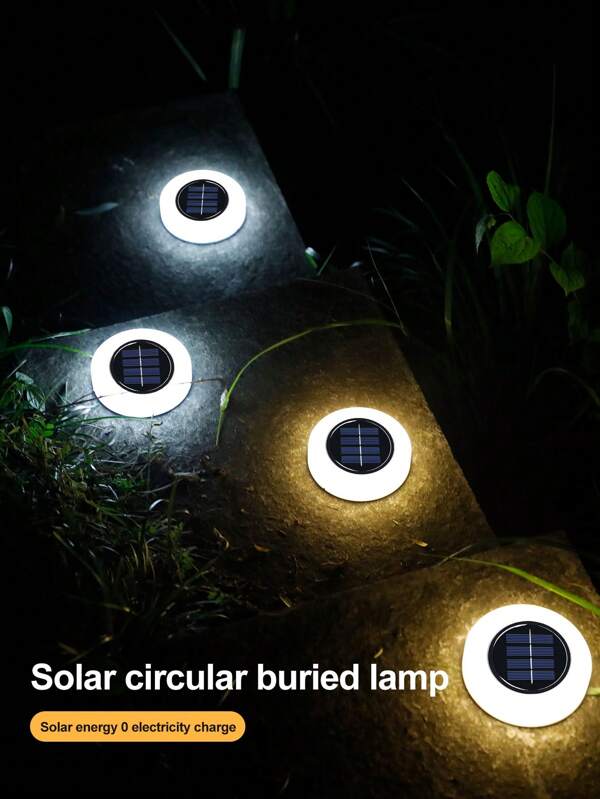 1 st/2 st/4 st waterdichte tuinpadverlichting voor buiten, roestvrijstalen deklampen, op zonne-energie werkende padverlichting, IP65 weerbestendige tuinverlichting voor tuin, terras, oprit, gazon