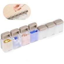 磁性每周药丸整理器，旅行药盒，每日一次药物分配器，轻松的药物管理旅行和每日药丸储存（31 * 248 * 49mm） - 彩色 - 查看 11