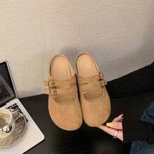 La francesa retro Baotou half pantuflas mujeres usan nuevos zapatos de primavera y verano para pedalear zapatos individuales perezosos birkenmarizhen, Bailarinas de mujer - Camel - Ver 3