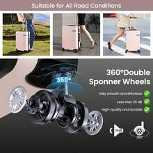 tooluck Bộ hành lý xách tay 3 món, vali ABS PC có bánh xe, hộp đựng đồ du lịch cứng cáp 20 inch kèm túi duffel, màu be, vali kéo, vali xoay, hành lý du lịch, vali cứng, vali xách tay, đồ dùng du lịch bền chắc, phù hợp cho nam, nữ, đi nghỉ mát, công tác, dung tích lớn, phụ kiện du lịch, hộp đựng đồ du lịch, đồ dùng cần thiết khi đi du lịch. - Màu be - Xem 5